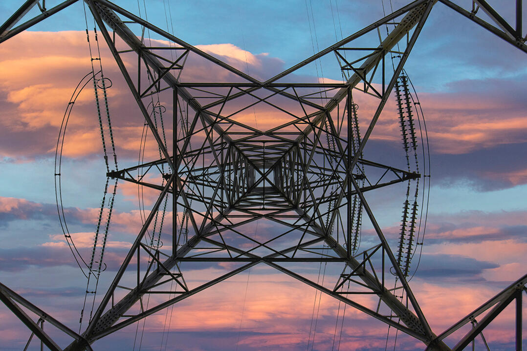 Abstract image utilising a pylon from directly underneath